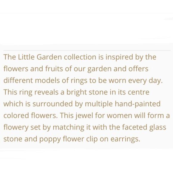 Les Nereides Little Garden Collection Cocktail Ring, EU52/US6 French Artisan - Picture 5 of 6